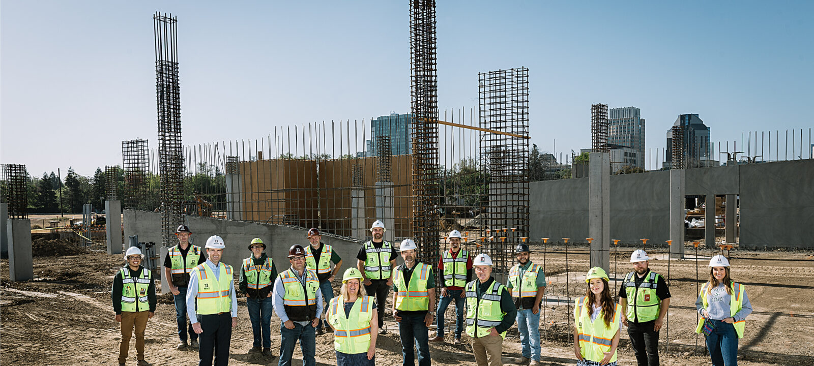 Brown Construction team at The AJ job site in Sacramento