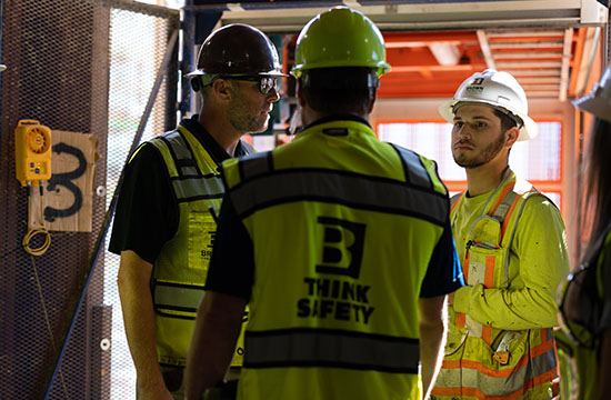 Construction elevator operator at Aggie Square