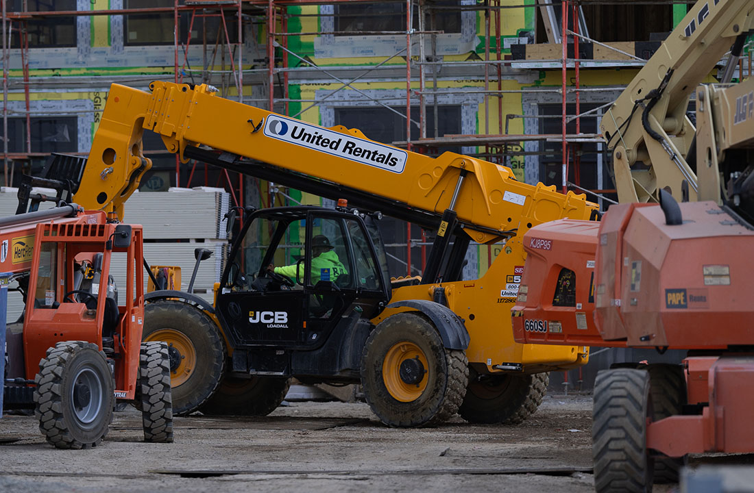 Forklift operator on Aggie Square site