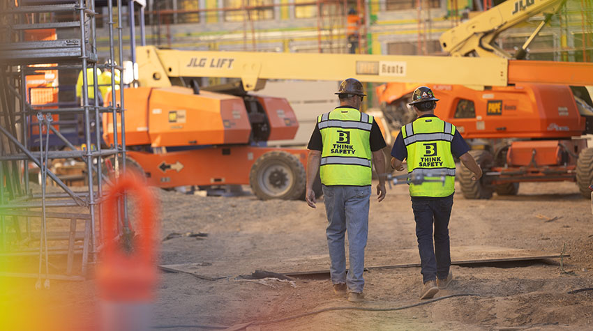 Nate Smith and Jacob Snyder, Brown Construction superintendents leading Aggie Square job site